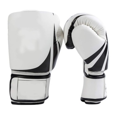 White Leather Training Boxing Gloves