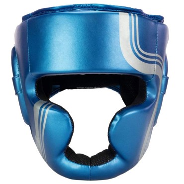 Metalic Blue Leather Head Guard