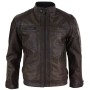 Men Distressed Finish Biker Leather Jacket