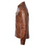 Mens Slim Fit Tan Leather Biker Sytle Jacket