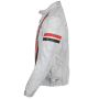 Mens Regular Fit White Leather Biker Jacket 