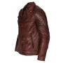Mens Distressed Brown Brando Biker Jacket