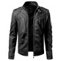 Mens Black Slim Fit Biker Real Leather Jacket