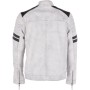 Mens White Leather Biker Jacket