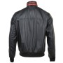Mens Striped Leather Bomber Jacket