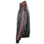 Mens Striped Leather Bomber Jacket