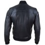 Mens Black Leather Bomber Jacket