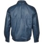 Mens Bomber Sytle Leather Jacket Navy