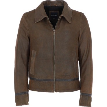 Mens Bomber Sytle Antique Leather Jacket 