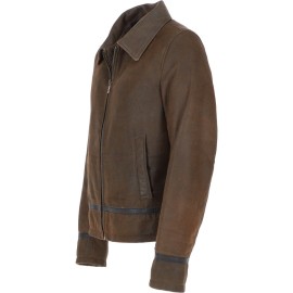 Mens Bomber Sytle Antique Leather Jacket 