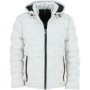 Mens Winter Leather Detachable Hood Puffer Jacket White