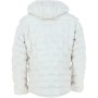 Mens Winter Leather Detachable Hood Puffer Jacket White
