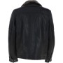 Mens Winter Black Leather Jacket With Detachable Collar