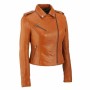 Women's TAN Leather Jacket Genuine Soft Lambskin Leather 