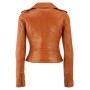 Women's TAN Leather Jacket Genuine Soft Lambskin Leather 