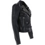 Womens Studded Black Leather Biker Jacket