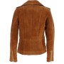 Ladies Split Suede Biker Jacket Tan