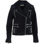 Ladies Split Suede Biker Jacket Black