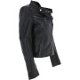 Ladies Side Zip Leather Biker Jacket Black
