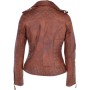 Women's Tan Leather Biker Jacket 
