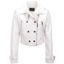 Women's Short Body White Leather Biker Jacket