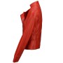 Women's Stand Collar Red Leather Biker Jacket